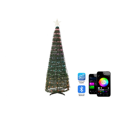 Pre-Lit Christmas Tree with App SAARLOQ 160 cm Green