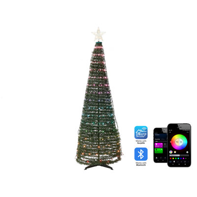 Pre-Lit Christmas Tree with App SAARLOQ 188 cm Green