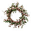 Pre-Lit Indoor Copper Gold Berry 38cm Wreath and 1.6m Garland Christmas Decorations