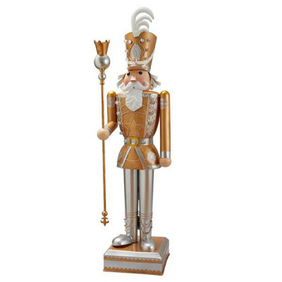 Pre-Lit LED Nutcracker Christmas Ornament - Gold