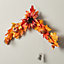 Pre Lit Maple Leaves Door Pendant Artificial Sunflower Floral Swag with LED Light 60CM