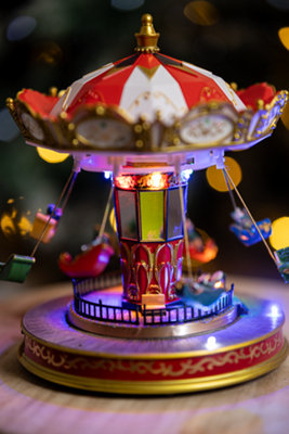 Pre-Lit Musical Carousel Ornament - 9