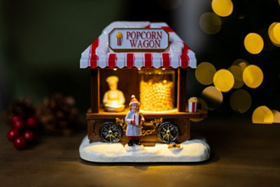 Pre-Lit Musical Popcorn Maker Scene Ornament - 3