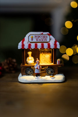 Pre-Lit Musical Popcorn Maker Scene Ornament - 4