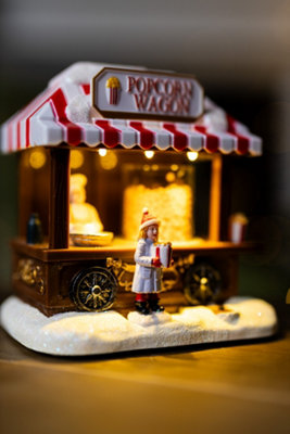 Pre-Lit Musical Popcorn Maker Scene Ornament - 6