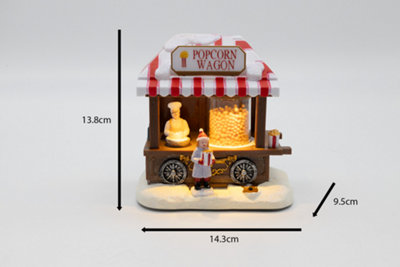 Pre-Lit Musical Popcorn Maker Scene Ornament - 8