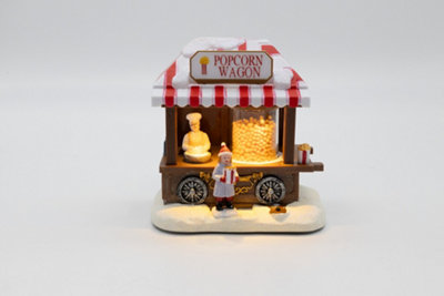 Pre-Lit Musical Popcorn Maker Scene Ornament - 9