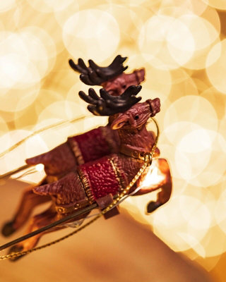 Pre-Lit Santa & Sleigh LED Ornament - 9