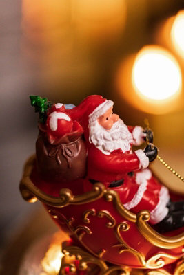 Pre-Lit Santa & Sleigh LED Ornament - 1