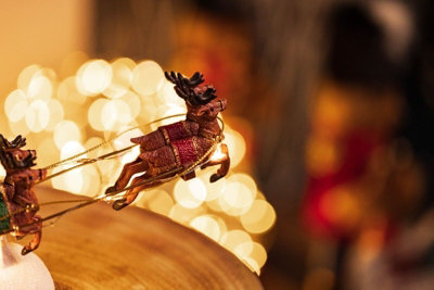 Pre-Lit Santa & Sleigh LED Ornament