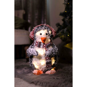 Pre-Lit Tinsel Penguin Christmas Decoration