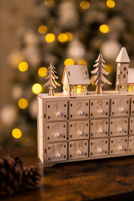 Pre-Lit Wooden Christmas Advent Calendar - 4