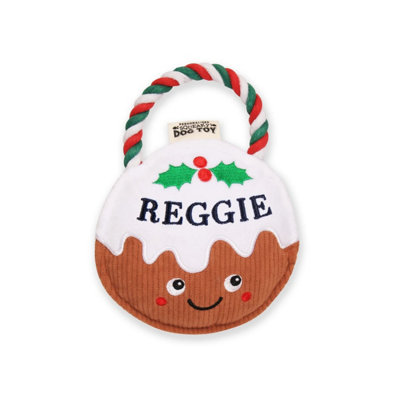 Pre-personalised Christmas Pudding Squeaky Dog Toy Gift - Over 80 Name ...