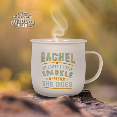 Pre-personalised Outdoor Mug - Rachel - Over 100 Titles Available