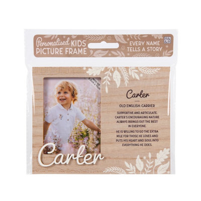 Pre-personalised Picture Frame with Child's Name and Meaning - Carter ...