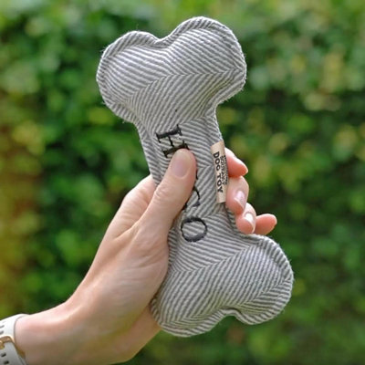 Pre Personalised Squeaky Bone Dog Toy I Love my Cavapoo