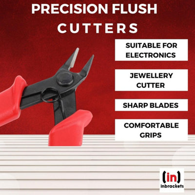 Precision Flush Cutters Electronics Networking Cable Premium Side Snips 120mm Precision Flush Cutters Pack of 2