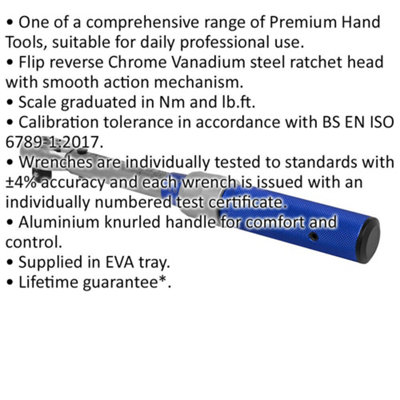 Precision Micrometer Torque Wrench - 3/8" Drive - Calibrated 5 to 25 Nm Range for Accurate Torque Settings