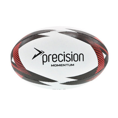 Precision Momentum Rugby Training Ball White/Black/Red (4)