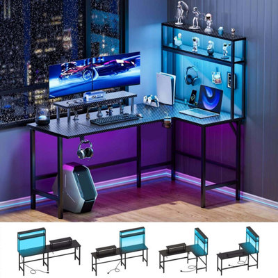 Precision Synergie 150x100cm L-shaped Gaming Desk, with LED, power ...