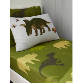Prehistoric Dino Double Fitted Sheet and Pillowcase Set