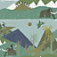 Prehistoric Teal Children's Wallpaper