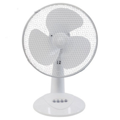 Prem-I-Air 40W 3 Speed 12-inch Plastic Desk Fan - White - EH1522