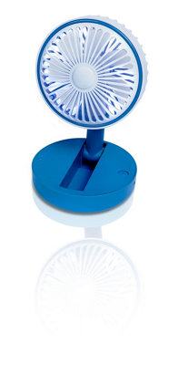 Prem-I-Air Compact USB Rechargeable Desktop Fan with Adjustable Head Blue