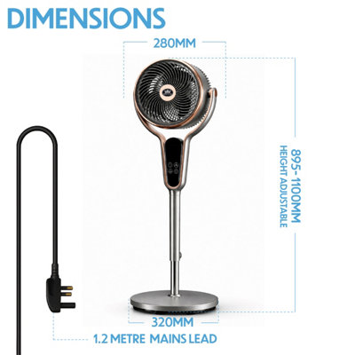 Prem-I-Air Multi Oscillating Stand Fan Black and Gold