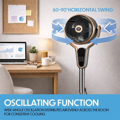 Prem-I-Air Multi Oscillating Stand Fan Black and Gold