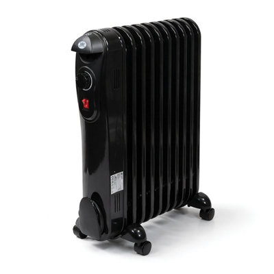 Prem-I-Air Oil Filled Radiator Black With Castors 9 fin 2kw Black
