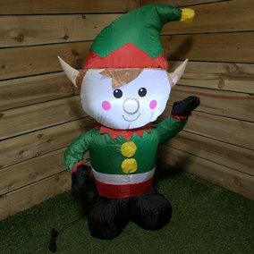 Premier 1.1M Inflatable Indoor Outdoor Lit Christmas Elf