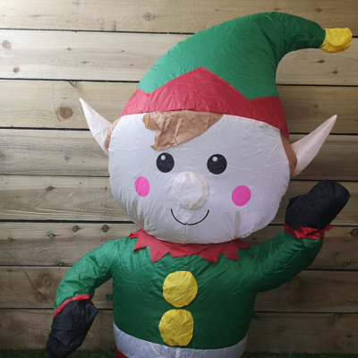 Premier 1.1M Inflatable Indoor Outdoor Lit Christmas Elf
