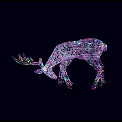 Premier 1.5m Soft Acrylic Grazing Reindeer with 300 Multi-Coloured LEDS Price Comparisons | Compare The Build