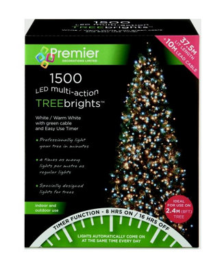 Premier - 1500 LED Multi Action Treebrights With Timer - White/Warm ...