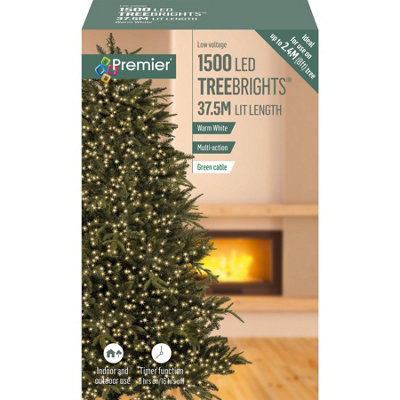 Premier - 1500 LED Warm White, Multi-Action TreeBrights With Timer, 37.5m