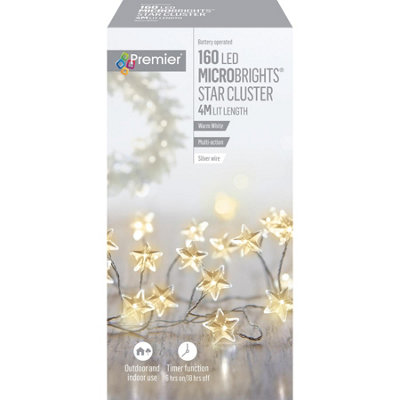 Premier - 160 Multi Action MicroBright Star Cluster with Timer With Warm White LEDs Price Comparisons | Compare The Build