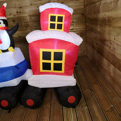 Premier 2.1M Santa Christmas Train Outdoor Indoor Inflatable With ...