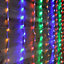 Premier 240 LED 1.5m x 2m Tall Cascading Waterfall Curtain Light - Multicoloured