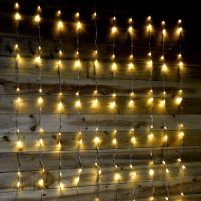 Premier 240 LED 1.5m x 2m Tall Cascading Waterfall Curtain Light - Warm White