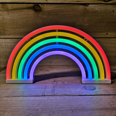 Premier 29cm Neon Rainbow Light to Support NHS & Key Workers
