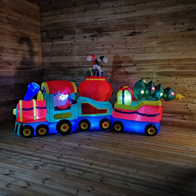Premier 3.6m Long Lit Outdoor Christmas Inflatable Train Decoration