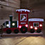 Premier 34cm Felt Christmas Santa on Train with 7 Warm White LED Lights
