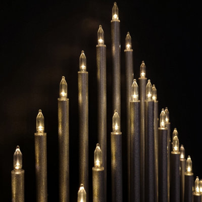 Premier 34cm Silver Lit Christmas Candlebridge with 33 Warm White LEDs - 4