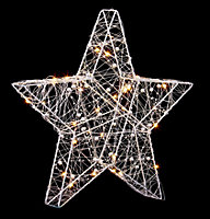 Premier - 38cm Wire Star, 30 Warm White LEDs