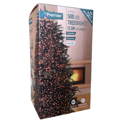 Premier - 500 LED Multi Action Treebrights With Timer - Vintage Gold/Green