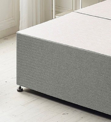 Premier 6FT Super King Divan Bed Base with 30" Tufted Headboard - Linen ...