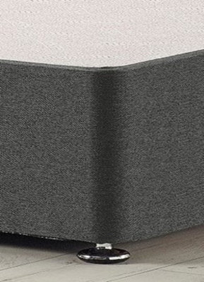 Premier 6FT Super King Divan Bed Base with 30" Tufted Headboard - Tweed ...