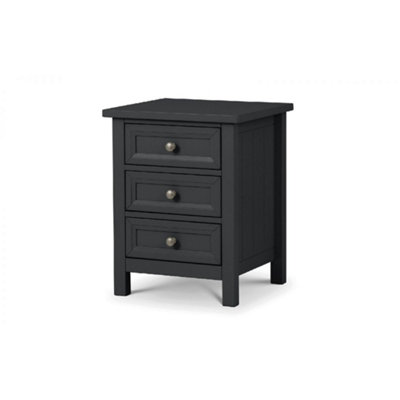 Premier Anthracite Bedside Drawers - 3 Drawers