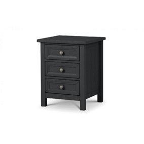 Premier Anthracite Bedside Drawers - 3 Drawers
